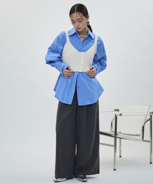 DFFUR.(ディフル)の「フロント釦ショートビスチェ(ベスト・レディース・ブラック/アイボリー/グレー・FREE)」の22枚目の写真