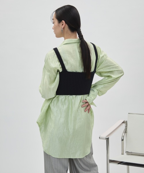 DFFUR.(ディフル)の「フロント釦ショートビスチェ(ベスト・レディース・ブラック/アイボリー/グレー・FREE)」の4枚目の写真