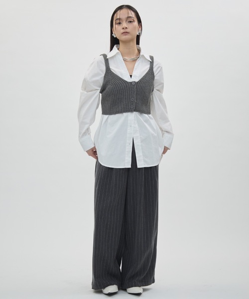 DFFUR.(ディフル)の「フロント釦ショートビスチェ(ベスト・レディース・ブラック/アイボリー/グレー・FREE)」の7枚目の写真