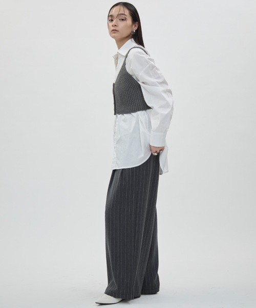 DFFUR.(ディフル)の「フロント釦ショートビスチェ(ベスト・レディース・ブラック/アイボリー/グレー・FREE)」の8枚目の写真