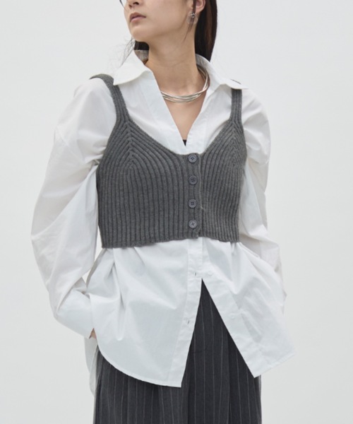 DFFUR.(ディフル)の「フロント釦ショートビスチェ(ベスト・レディース・ブラック/アイボリー/グレー・FREE)」の17枚目の写真