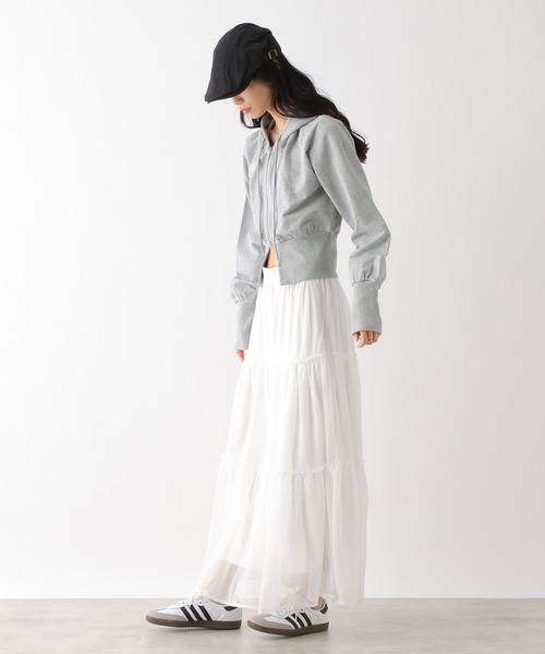 Heather(ヘザー)の「スリットWZIPフーディ 327126(パーカー・レディース・グレー/オートミール/ネイビー・FREE)」の14枚目の写真