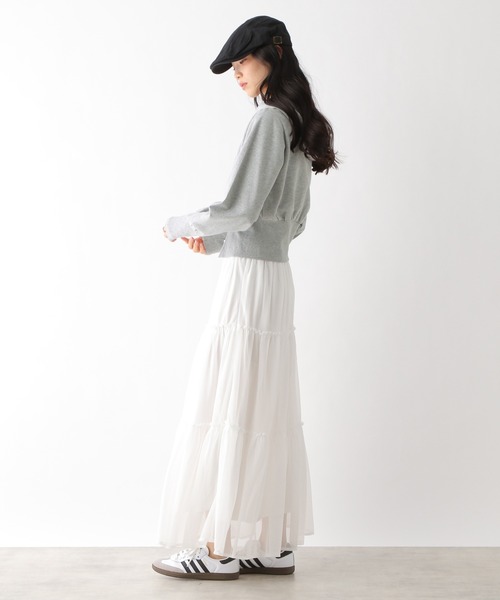 Heather(ヘザー)の「スリットWZIPフーディ 327126(パーカー・レディース・グレー/オートミール/ネイビー・FREE)」の15枚目の写真