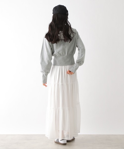 Heather(ヘザー)の「スリットWZIPフーディ 327126(パーカー・レディース・グレー/オートミール/ネイビー・FREE)」の16枚目の写真