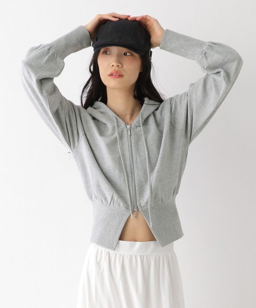 Heather(ヘザー)の「スリットWZIPフーディ 327126(パーカー・レディース・グレー/オートミール/ネイビー・FREE)」の18枚目の写真