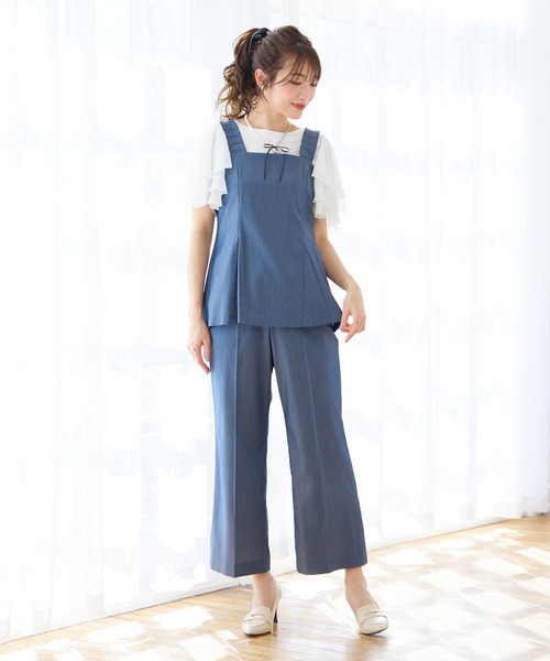 Rose Tiara（ローズティアラ）の「【セットアップ】デニム風ビスチェ（その他トップス・レディース・ネイビー/ブラック・46/42/38）」の4枚目の写真