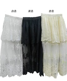 レース×刺繍シアースカート