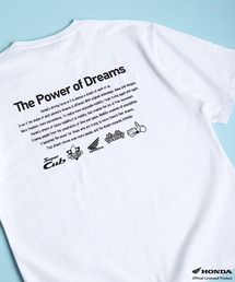 HONDA × MONSTER WORLD ワンポイント刺繍 バックプリント コラボ 半袖Tシャツ
