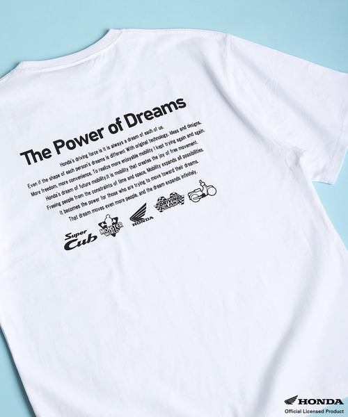 WESTSEA(ウエストシー)の「HONDA × MONSTER WORLD ワンポイント刺繍 バックプリント コラボ 半袖Tシャツ(Tシャツ/カットソー・メンズ・レッド/ブラック/ホワイト・L/M)」の2枚目の写真