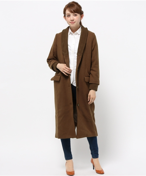 WHO'S WHO gallery(フーズフーギャラリー)の「【BURNINGMAN】リブロングコート(チェスターコート・レディース・チャコールグレー/キャメル/カーキ/ワインレッド・FREE)」の13枚目の写真