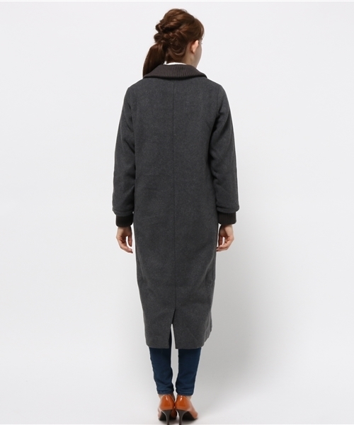 WHO'S WHO gallery(フーズフーギャラリー)の「【BURNINGMAN】リブロングコート(チェスターコート・レディース・チャコールグレー/キャメル/カーキ/ワインレッド・FREE)」の7枚目の写真