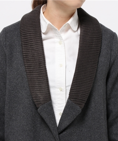 WHO'S WHO gallery(フーズフーギャラリー)の「【BURNINGMAN】リブロングコート(チェスターコート・レディース・チャコールグレー/キャメル/カーキ/ワインレッド・FREE)」の8枚目の写真