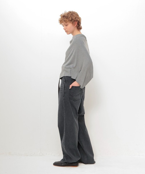 DRESSLAVE（ドレスレイブ）の「over tuck black denim pants(オーバータックブラックデニムパンツ)（デニムパンツ・レディース・ブラック・38）」の8枚目の写真