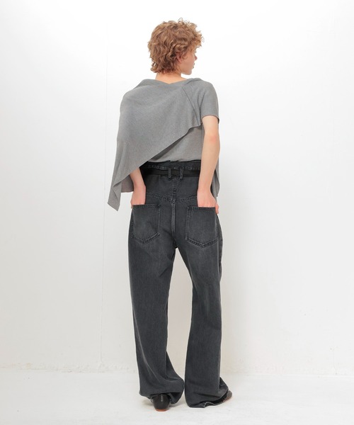 DRESSLAVE（ドレスレイブ）の「over tuck black denim pants(オーバータックブラックデニムパンツ)（デニムパンツ・レディース・ブラック・38）」の9枚目の写真