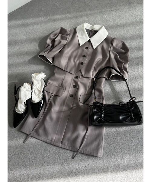 dazzlin（ダズリン）の「ダブルギャザーリボンバッグ（ハンドバッグ・レディース・アイボリー/ブラック/レッド・FREE）」の6枚目の写真