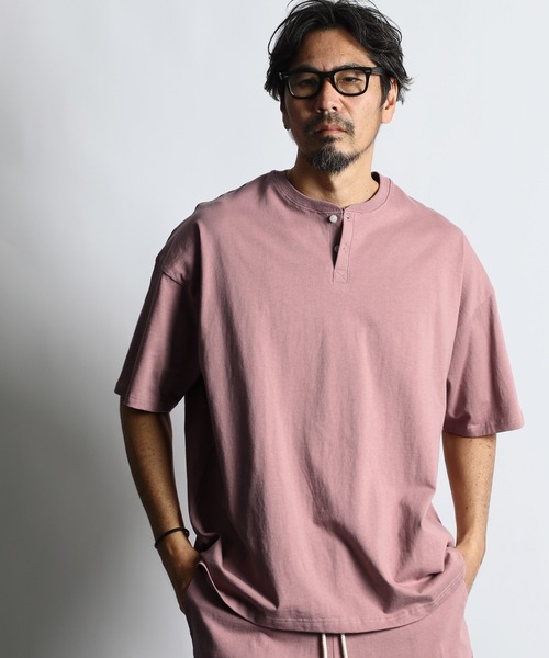 セール】8oz HEAVY WEIGHT OVER SIZE HENLEY TEE：8オンス