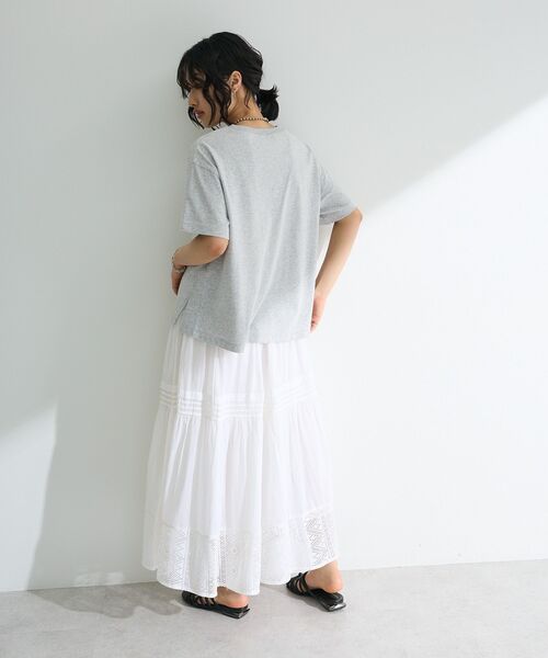 Green　Parks（グリーンパークス）の「フォトプリントボックスTシャツ（Tシャツ/カットソー・レディース・ネイビー/オフホワイト/杢グレー・FREE）」の7枚目の写真