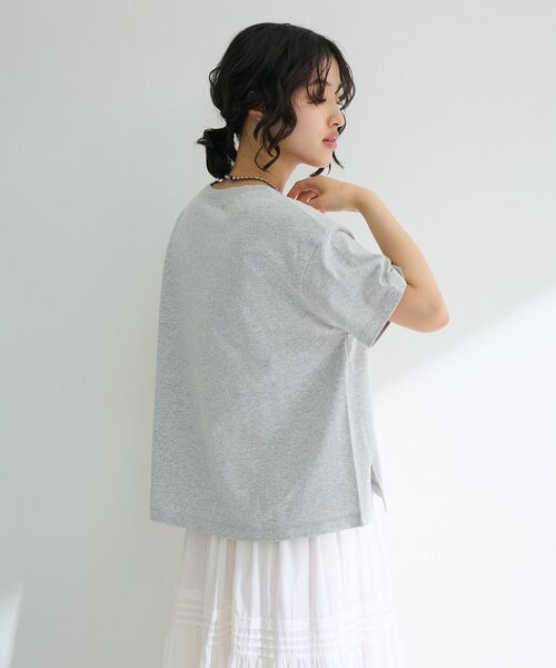 Green　Parks（グリーンパークス）の「フォトプリントボックスTシャツ（Tシャツ/カットソー・レディース・ネイビー/オフホワイト/杢グレー・FREE）」の9枚目の写真