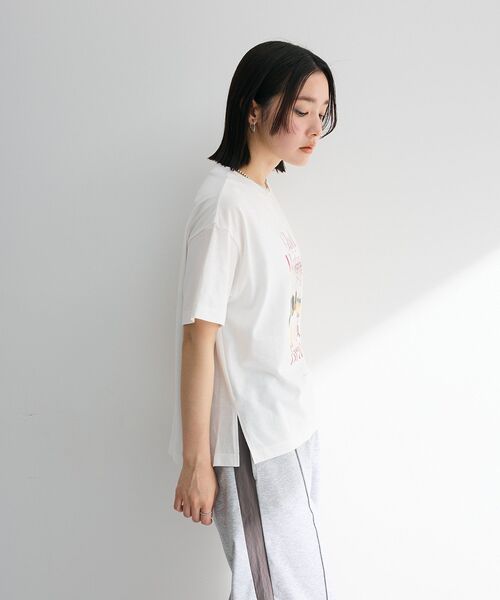 Green　Parks（グリーンパークス）の「フォトプリントボックスTシャツ（Tシャツ/カットソー・レディース・ネイビー/オフホワイト/杢グレー・FREE）」の17枚目の写真