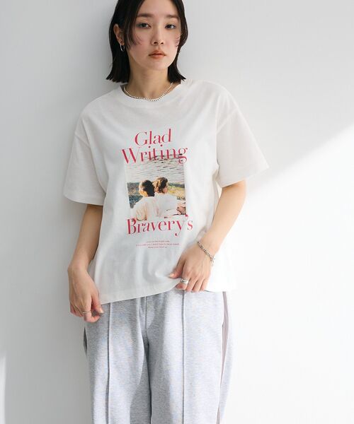Green　Parks（グリーンパークス）の「フォトプリントボックスTシャツ（Tシャツ/カットソー・レディース・ネイビー/オフホワイト/杢グレー・FREE）」の18枚目の写真