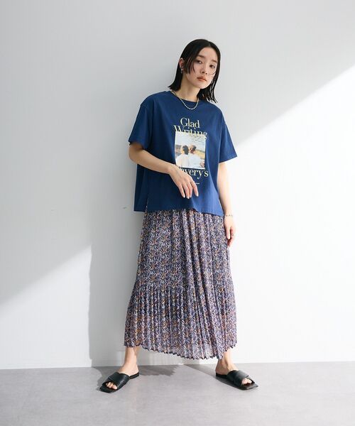 Green　Parks（グリーンパークス）の「フォトプリントボックスTシャツ（Tシャツ/カットソー・レディース・ネイビー/オフホワイト/杢グレー・FREE）」の19枚目の写真