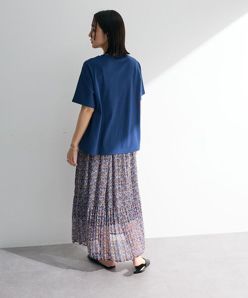 Green　Parks（グリーンパークス）の「フォトプリントボックスTシャツ（Tシャツ/カットソー・レディース・ネイビー/オフホワイト/杢グレー・FREE）」の21枚目の写真