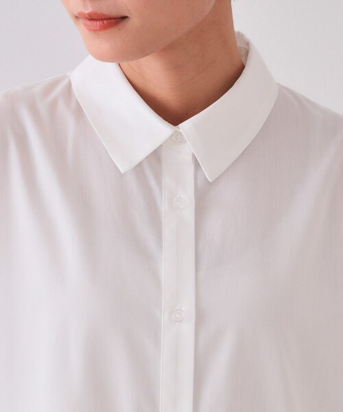 OPAQUE.CLIP（オペークドットクリップ）の「裾タックティアードシャツワンピース【洗濯機洗い可】（ワンピース・レディース・ネイビー/ホワイト・42/40/38）」の14枚目の写真