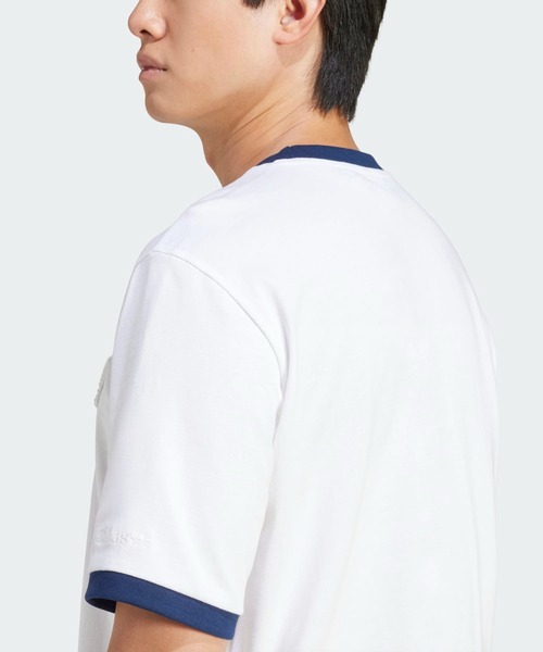 adidas（アディダス）の「コントラスト 半袖Tシャツ / アディダスオリジナルス adidas Originals（Tシャツ/カットソー・メンズ・ホワイト/ブルー・XX-LARGE/3XL/LARGE/MEDIUM/SMALL/X-LARGE/X-SMALL）」の5枚目の写真