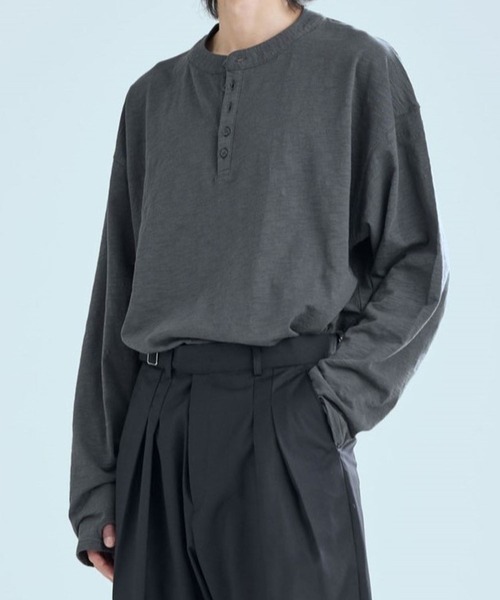 ZPLISH(ジプリシュ)の「ZPLISH/HENLYNECKロングスリーブ(Tシャツ/カットソー・メンズ・ブラック/ホワイト/チャコール・FREE)」の3枚目の写真