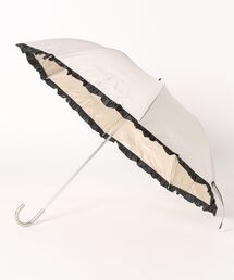 cachenez（カシュネ）の「カシュネ cachenez / 【晴雨兼用】【日傘】UV カット率99％以上 PUバイカラーフリルトップレス折りたたみ傘（折りたたみ傘）」