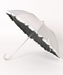 cachenez（カシュネ）の「カシュネ cachenez / 【晴雨兼用】【日傘】UV カット率99％以上 PUバイカラーフリルトップレス折りたたみ傘（折りたたみ傘）」