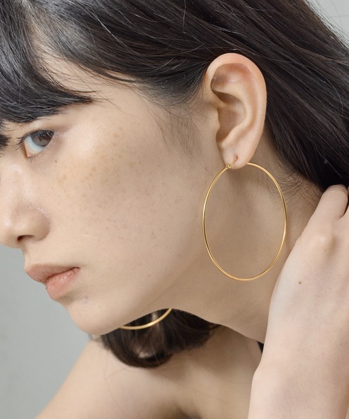ORLEAN】 シンプルフープピアス 6cm（ピアス（両耳用））｜ORLEAN