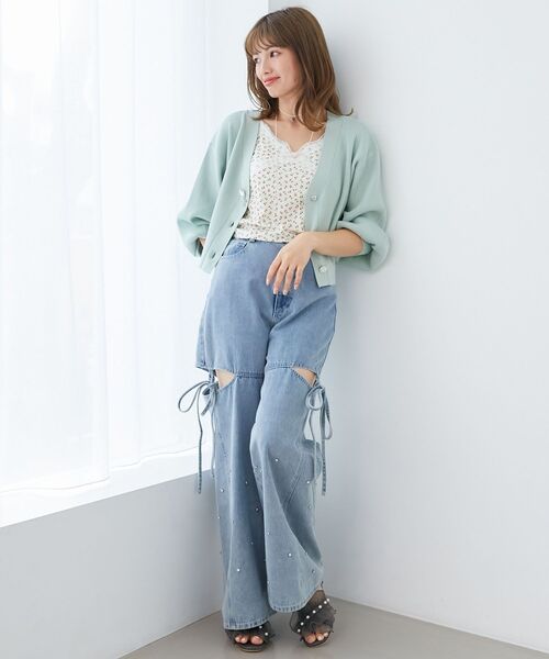 MAJESTIC LEGON（マジェスティックレゴン）の「カップ付きローズリボンキャミ（キャミソール・レディース・ホワイト系その他2/レッド系その他2/グレー系その他/ブラック系その他・MEDIUM）」の9枚目の写真