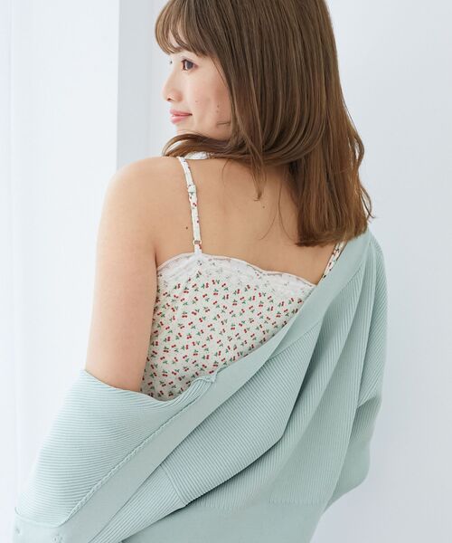 MAJESTIC LEGON（マジェスティックレゴン）の「カップ付きローズリボンキャミ（キャミソール・レディース・ホワイト系その他2/レッド系その他2/グレー系その他/ブラック系その他・MEDIUM）」の12枚目の写真