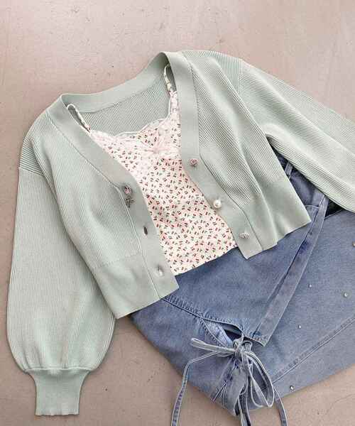 MAJESTIC LEGON（マジェスティックレゴン）の「カップ付きローズリボンキャミ（キャミソール・レディース・ホワイト系その他2/レッド系その他2/グレー系その他/ブラック系その他・MEDIUM）」の21枚目の写真