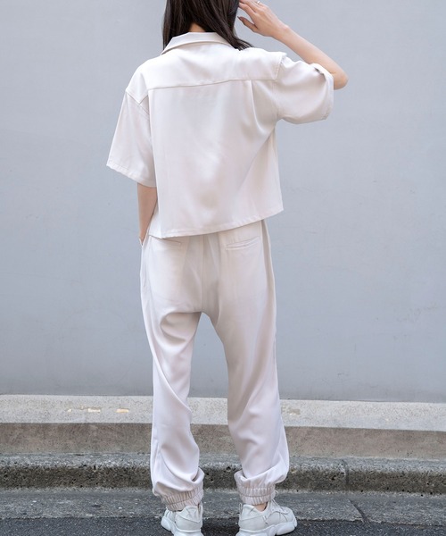 Nora Lily（ノラリリー）の「【Nora Lily】Open Collar Square Shirt【2】(UNISEX)（シャツ/ブラウス・メンズ・アイボリー/カーキ/チャコールグレー・FREE）」の8枚目の写真