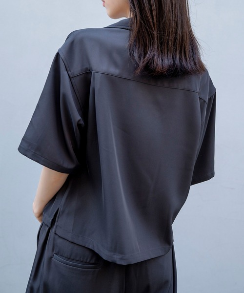 Nora Lily（ノラリリー）の「【Nora Lily】Open Collar Square Shirt【2】(UNISEX)（シャツ/ブラウス・メンズ・アイボリー/カーキ/チャコールグレー・FREE）」の12枚目の写真
