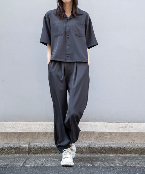 Nora Lily（ノラリリー）の「【Nora Lily】Open Collar Square Shirt【2】(UNISEX)（シャツ/ブラウス・メンズ・アイボリー/カーキ/チャコールグレー・FREE）」の14枚目の写真