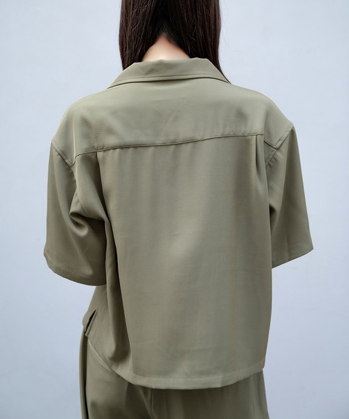 Nora Lily（ノラリリー）の「【Nora Lily】Open Collar Square Shirt【2】(UNISEX)（シャツ/ブラウス・メンズ・アイボリー/カーキ/チャコールグレー・FREE）」の19枚目の写真