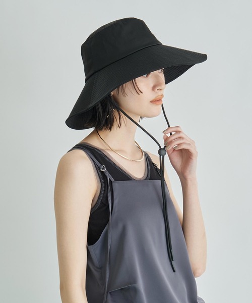Settimissimo（セッティミッシモ）の「接触冷感 ワイド ブリム ハット（ハット・レディース・ベージュ/ブラック・FREE）」の10枚目の写真
