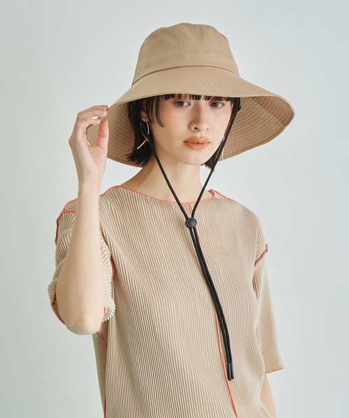 Settimissimo（セッティミッシモ）の「接触冷感 ワイド ブリム ハット（ハット・レディース・ベージュ/ブラック・FREE）」の9枚目の写真