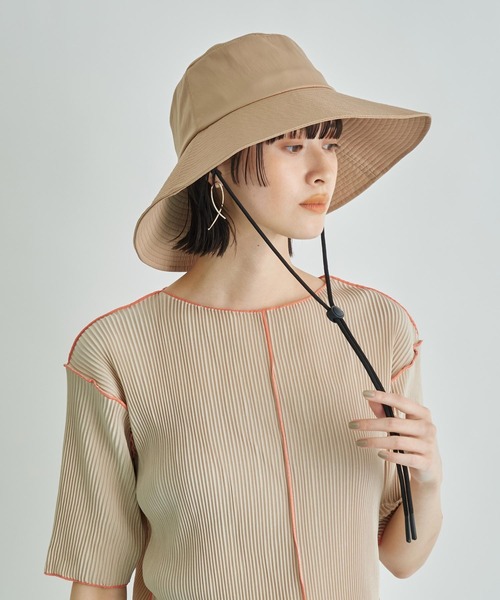Settimissimo（セッティミッシモ）の「接触冷感 ワイド ブリム ハット（ハット・レディース・ベージュ/ブラック・FREE）」の8枚目の写真