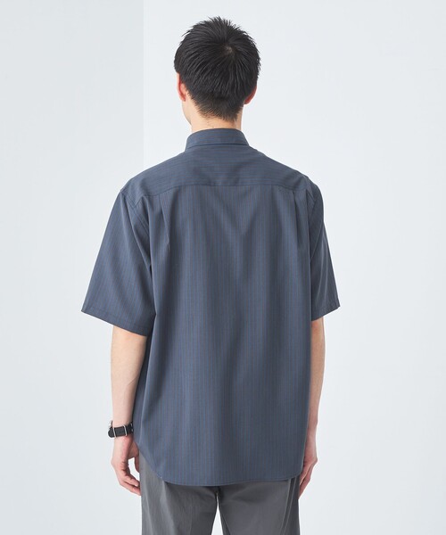 green label relaxing（グリーンレーベルリラクシング）の「ウォッシャブルトロ ジャストルーズ ストライプ 半袖 シャツ  -ストレッチ-（シャツ/ブラウス・メンズ・ホワイト/コバルトブルー/ロイヤルブルー・S/L/M/XL）」の17枚目の写真