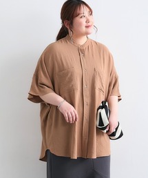 <大きいサイズ> ゆるシルエットとろみシボシャツチュニック