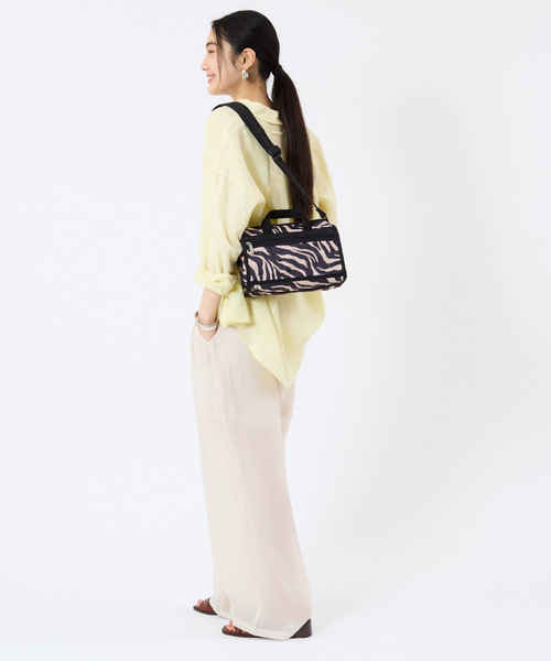 リカ　定価￥16,500 ラフィアハンドバッグ ミニポーチ付 MINI DUFFEL CROSSBODY ラフィアゼブラ（ショルダーバッグ