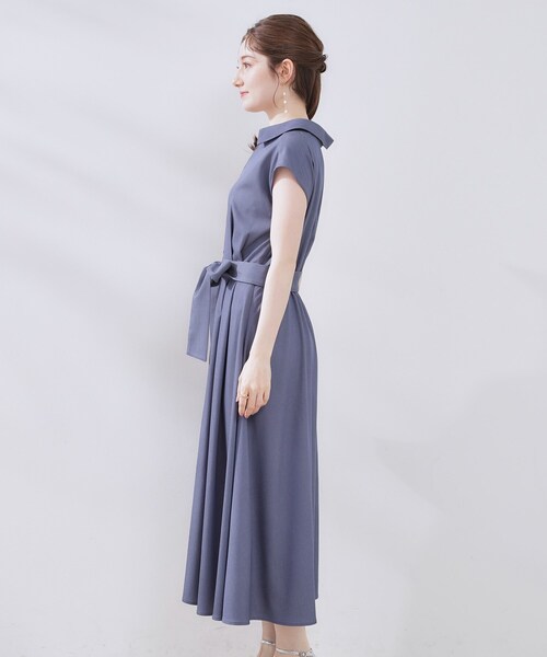 couture brooch(クチュールブローチ)の「【美シルエット・通勤】シャンブレーシャツワンピース(ワンピース・レディース・ライトブルー/ネイビー・40/38/42/36)」の18枚目の写真