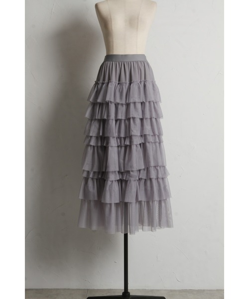 &. NOSTALGIA（アンドドットノスタルジア）の「【ZOZO限定】チュールティアードスカート（スカート・レディース・ブラック/グレー・M）」の21枚目の写真