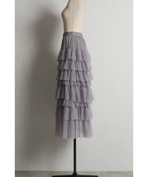 &. NOSTALGIA（アンドドットノスタルジア）の「【ZOZO限定】チュールティアードスカート（スカート・レディース・ブラック/グレー・M）」の22枚目の写真