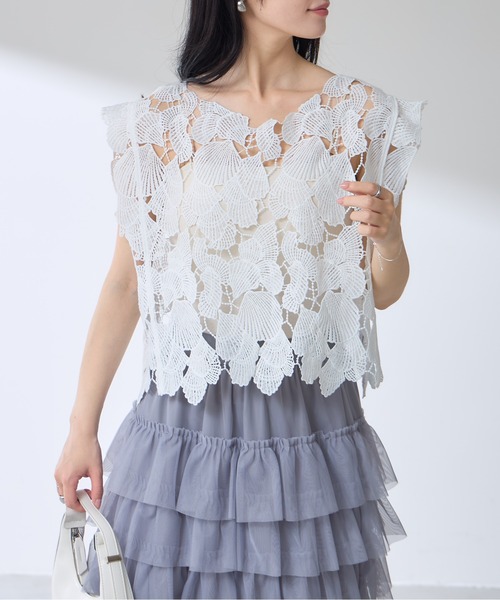 &. NOSTALGIA（アンドドットノスタルジア）の「【ZOZO限定】チュールティアードスカート（スカート・レディース・ブラック/グレー・M）」の13枚目の写真