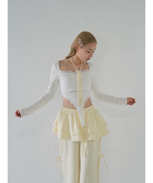 Uenui(ウニュイ)の「lace body suit tops(Tシャツ/カットソー・レディース・ブラック/ホワイト・FREE)」の7枚目の写真